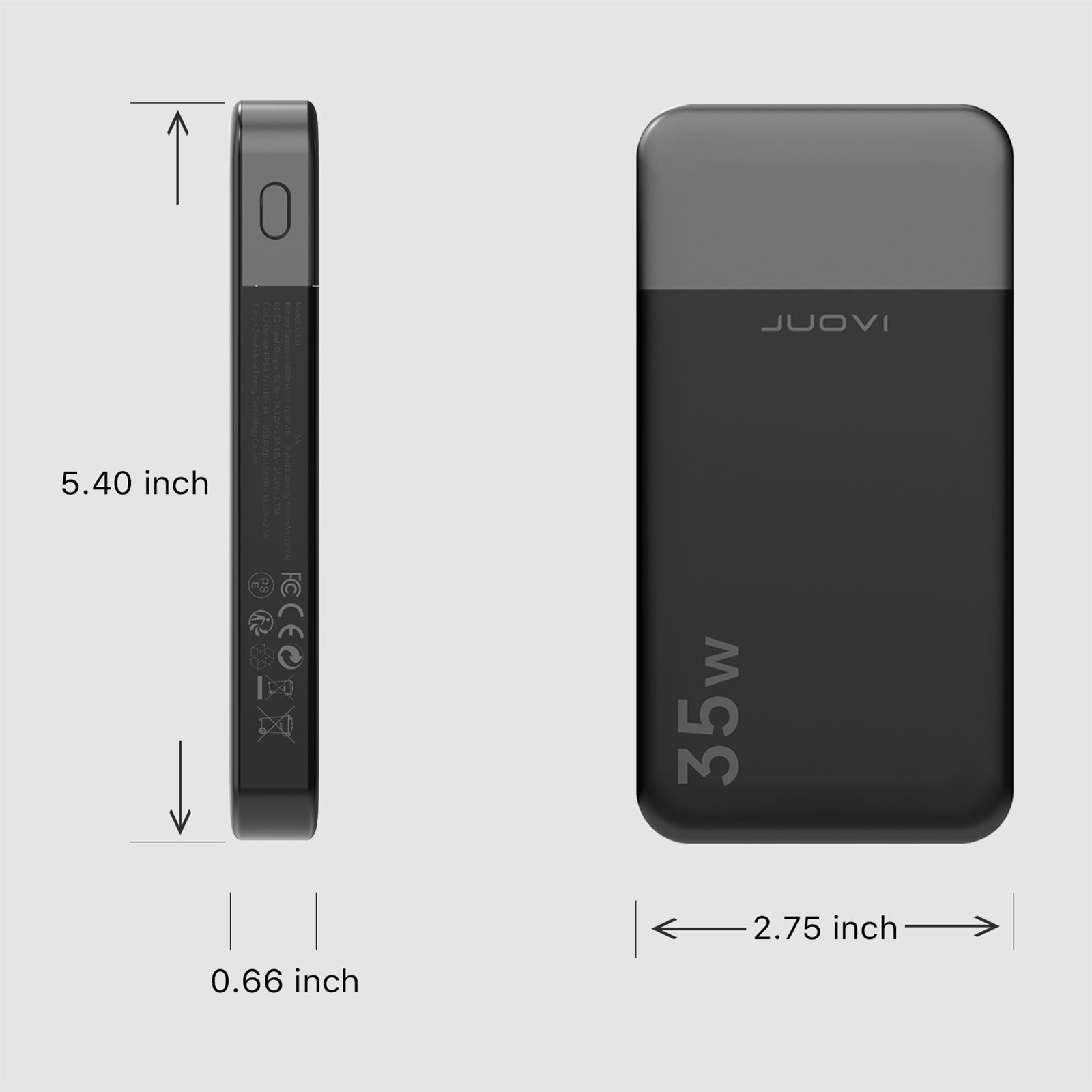 JUOVI PD Power Bank With USB-C 35W 10000mAh