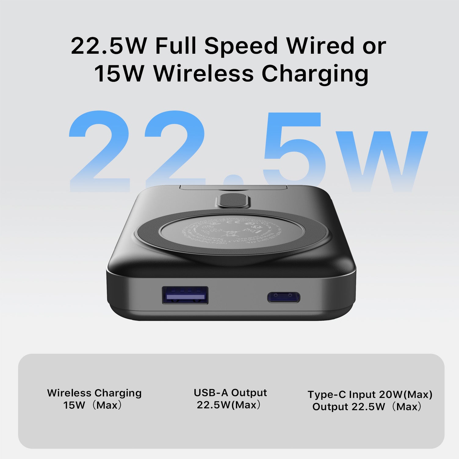 JUOVI Magnetische kabellose Powerbank 10000mAh