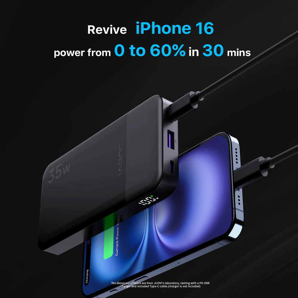JUOVI PD Power Bank With USB-C 35W 10000mAh