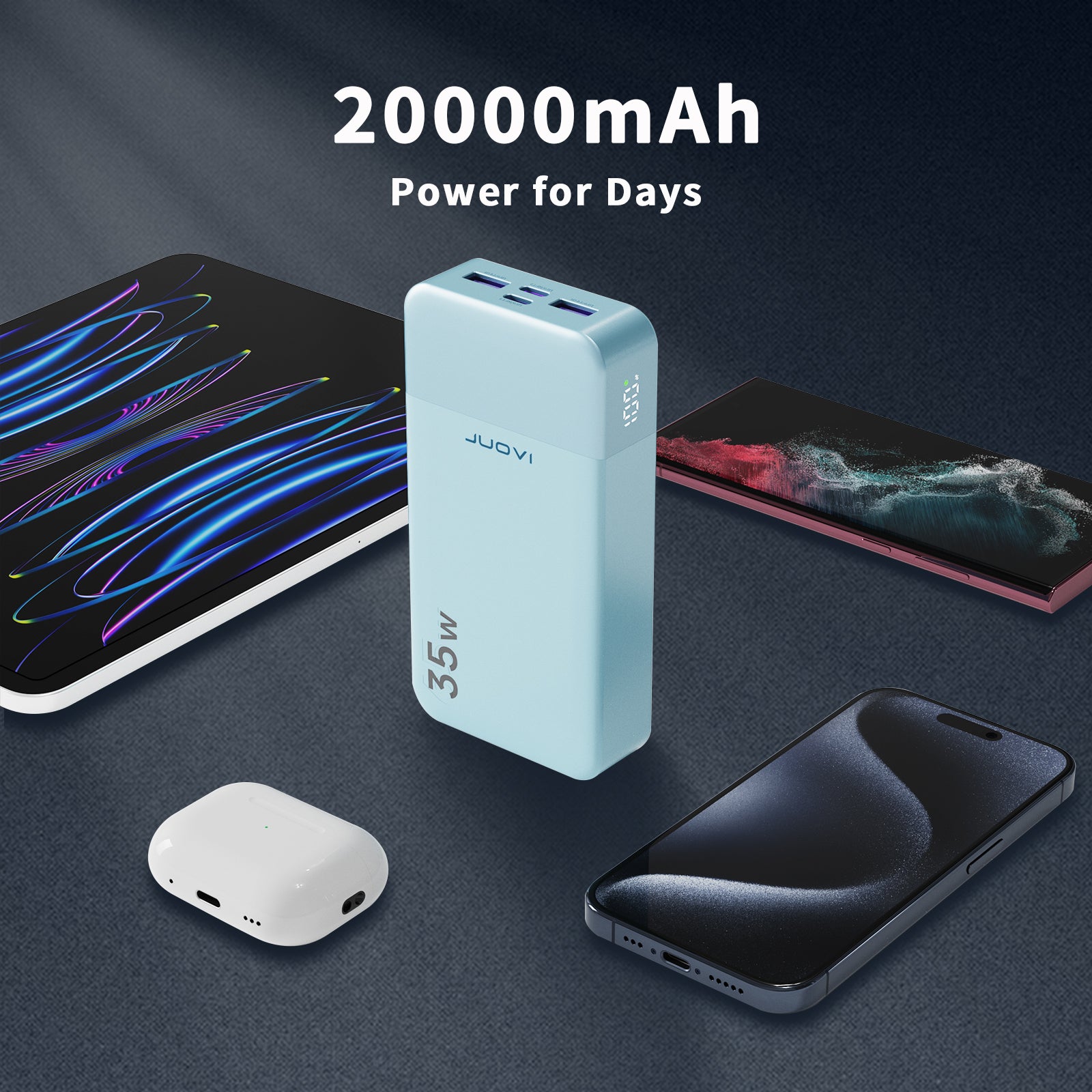 JUOVI PD Power Bank With USB-C 35W 20000mAh