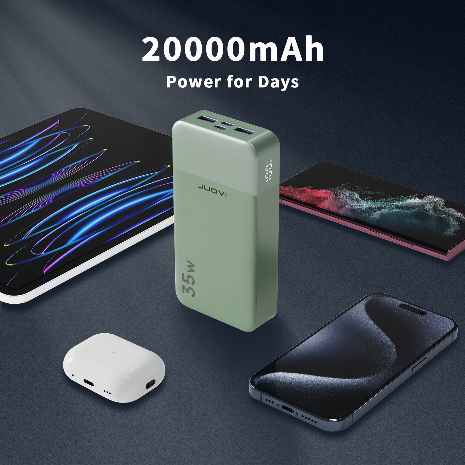 JUOVI PD Power Bank With USB-C 35W 20000mAh