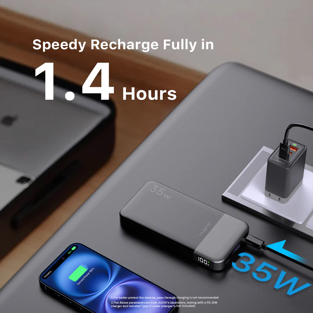 JUOVI PD Power Bank With USB-C 35W 10000mAh