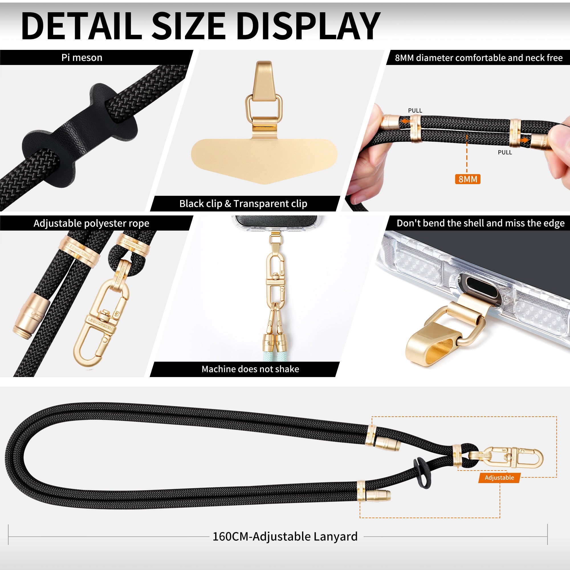Mobile phone lanyard can be worn diagonally