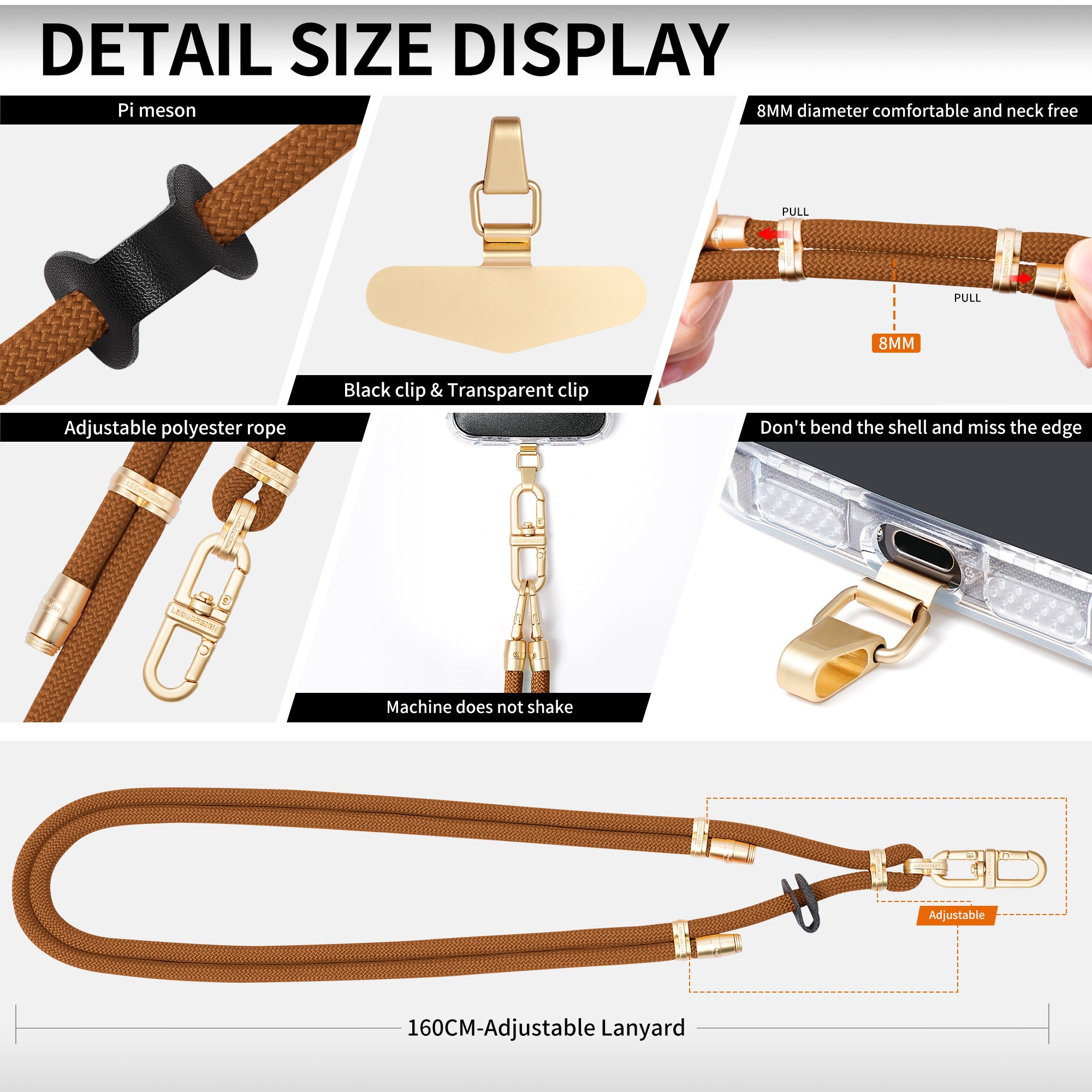 Mobile phone lanyard can be worn diagonally