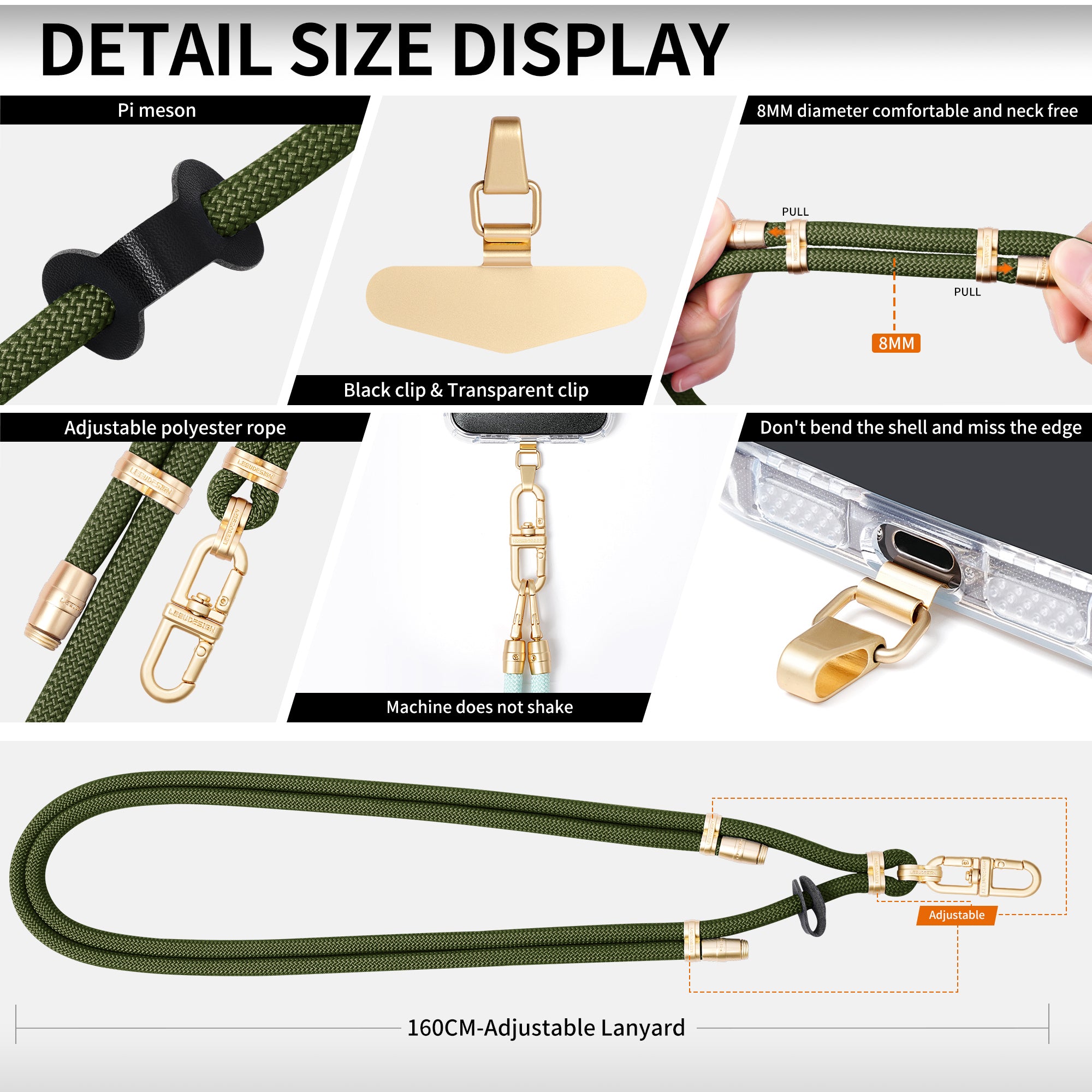 Mobile phone lanyard can be worn diagonally