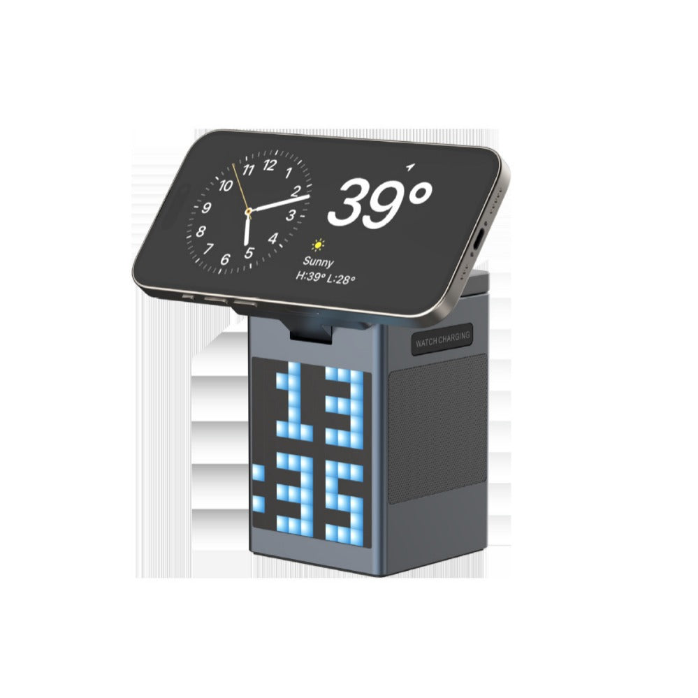 6-in-1 Magnetic Wireless Charger Bluetooth Speaker Alarm Clock