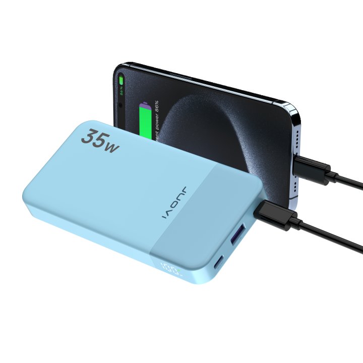 JUOVI Power Bank With USB-C 35W 10000mAh Blue