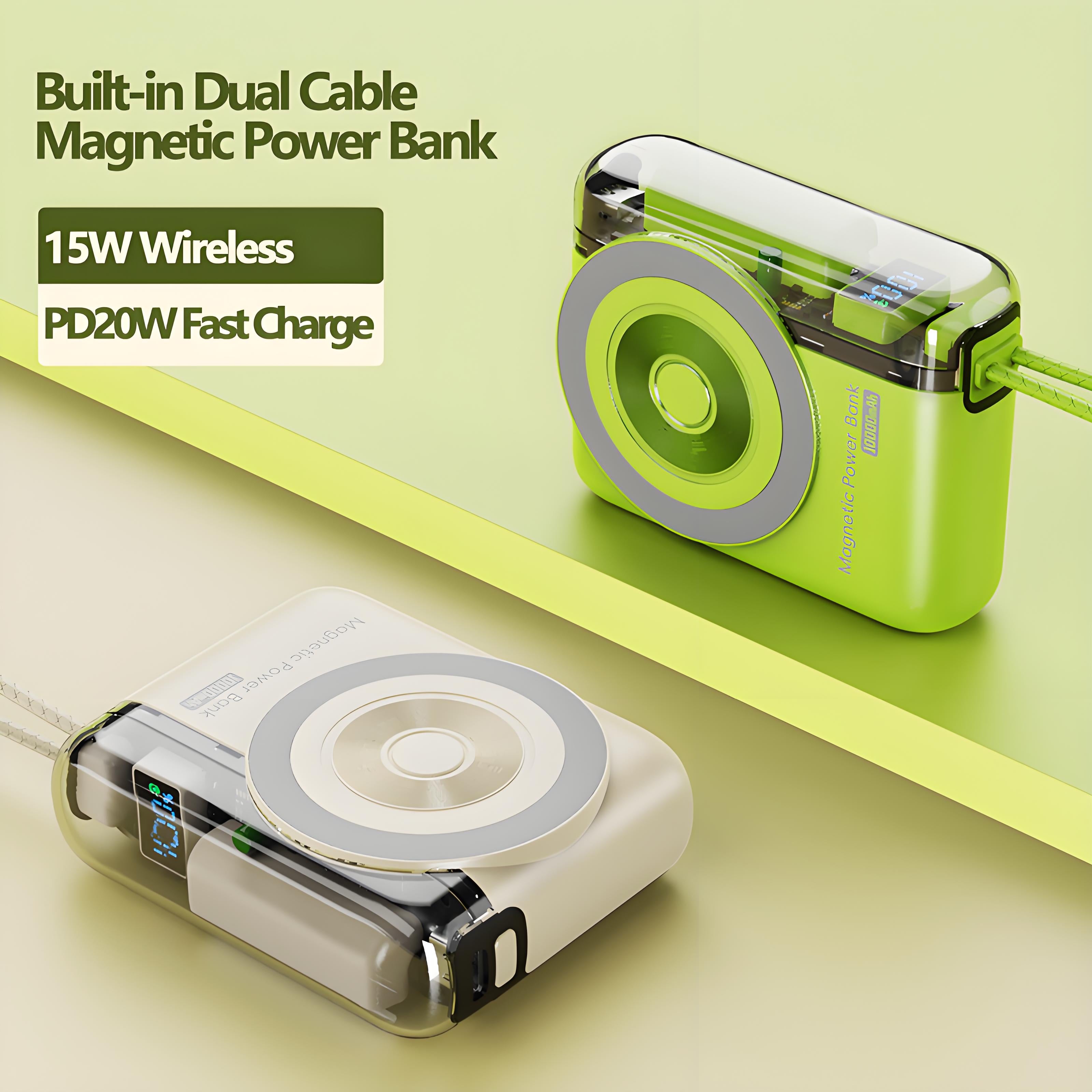 PD 20W Magsafe Power bank with built-in cable 10000mAh